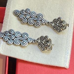 James Avery Silver Swirl Drop Earrings
